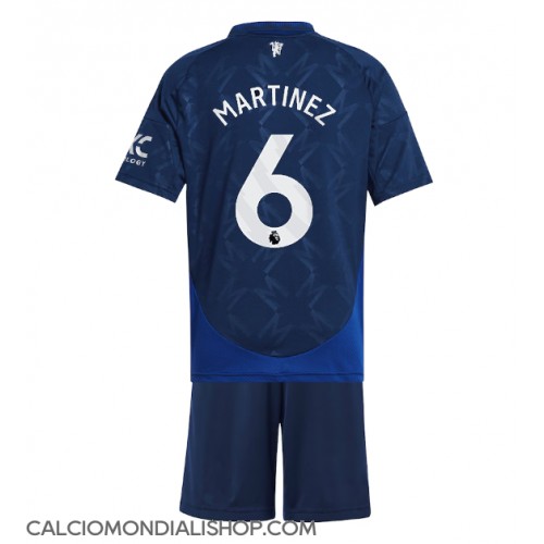 Maglie da calcio Manchester United Lisandro Martinez #6 Seconda Maglia Bambino 2024-25 Manica Corta (+ Pantaloni corti)